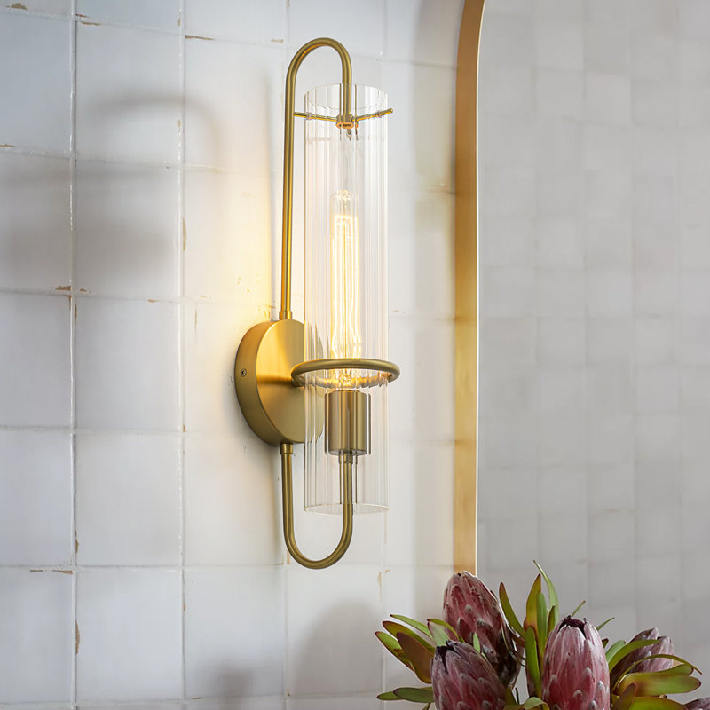 Ribbed Glass Wall Sconce