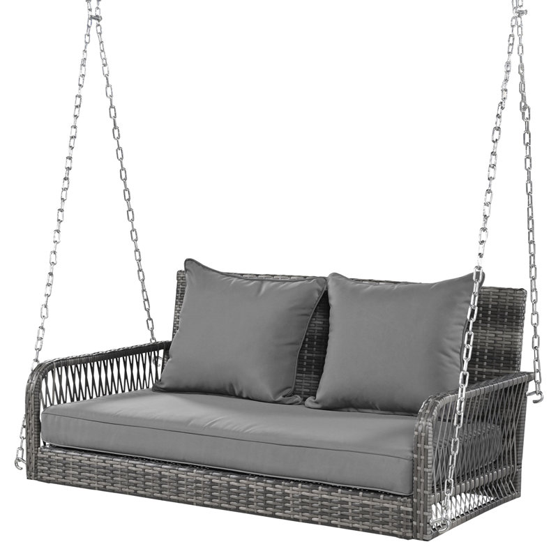 Delphi 2 Person Porch Swing, Dark Grey, Grey