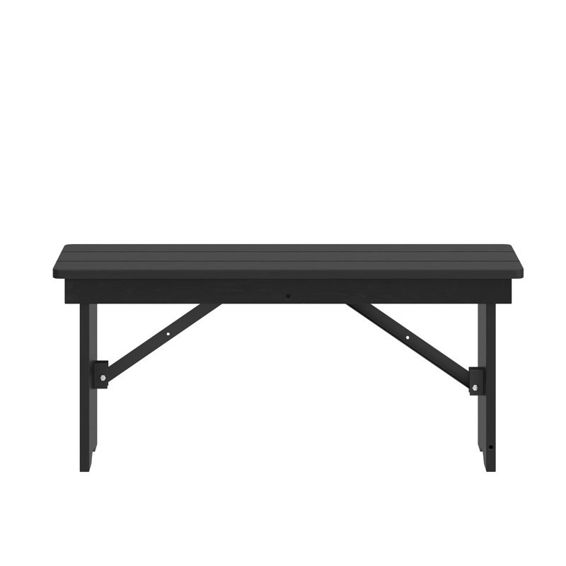 Banc pliable en pin massif de qualité commerciale Dejon 40 po x 12 po par Flash Furniture, Enduit noir