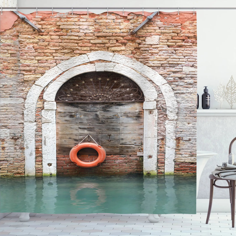 Rideau de douche simple italien venice décoration, l 69 po x L 75 po