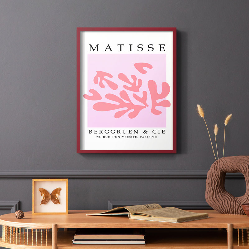 Matisse CECXLII, reproduction encadrée - bois massif, H 10 po x l 8 po, Rouge