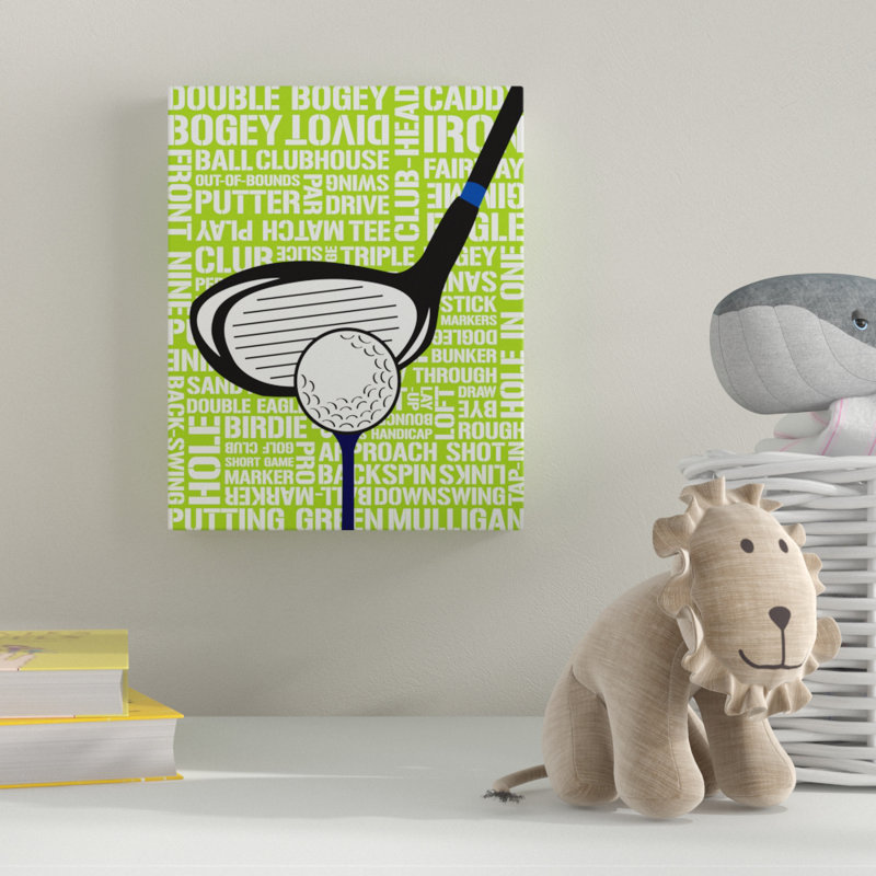 «Golf Typographie», impression, H 32 po x l 24 po x P 1,5 po, Sans mat, Toile tendue