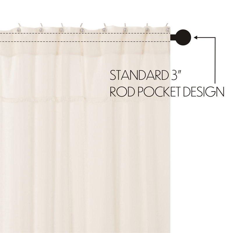 Antique White Cotton Burlap Farmhouse Shower Curtain 72x72