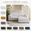Canapé modulaire rembourré en velours côtelé 3 pièces avec dossier coussiné et repose-pieds amovible Maelina-235248768