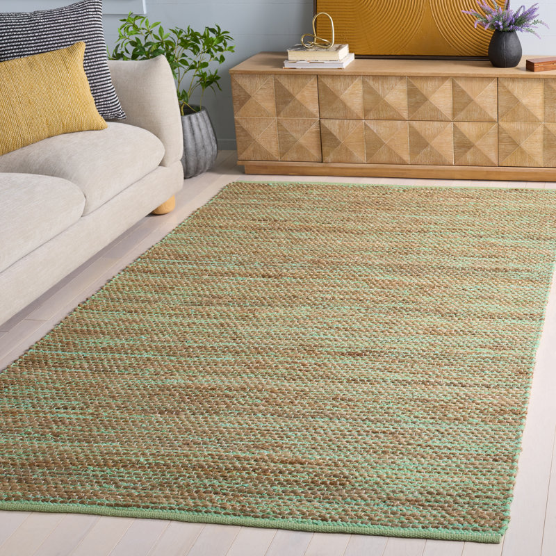 Cape Cod 236 Hand Woven Jute; Cotton No Pattern Rug, Rectangle 5' x 8'