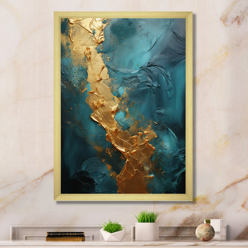 «Midas Forest Spirals II», reproduction sur toile, Cadre doré simple, H 44 po x l 34 po x P 1,5 po