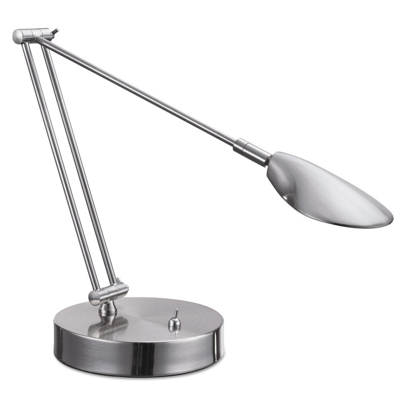 Adjustable Brushed Nickel LED Task Lamp with USB Port