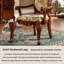 Chaise de salle à manger vintage en bois massif avec accoudoirs, hauteur 111,5 cm (43,9 po), fauteuil d'appoint sculpté et recouvert de tissu pour salon et bureau