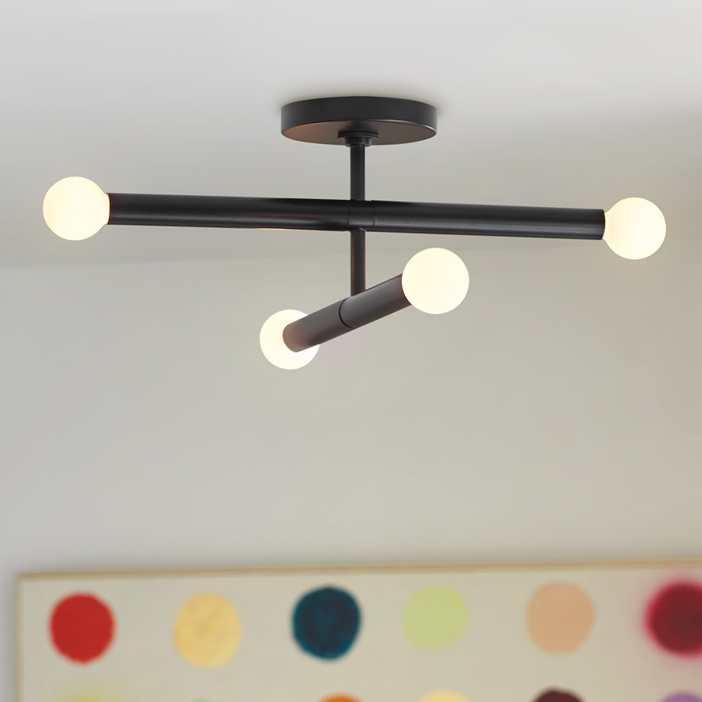 Kenza 4 Light Dimmable Pendant, Black