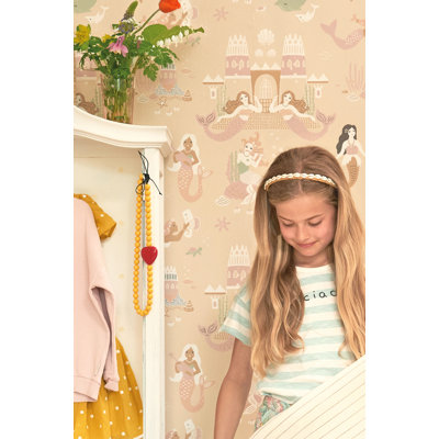 Wallpaper Mermaid Reef sandy beige