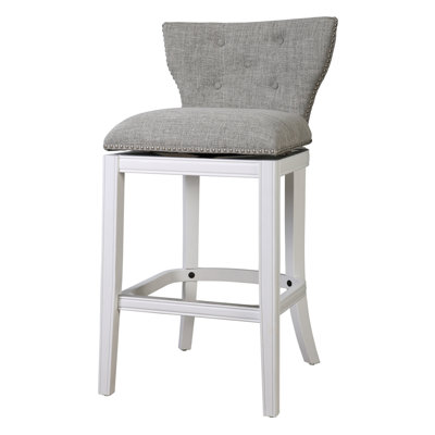 Peddie Upholstered Swivel Stool by One Allium Way