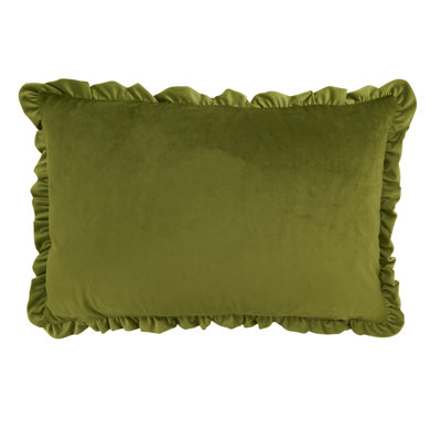 Housse de coussin décoratif en velours Ruffle Edge