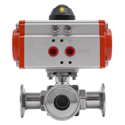 Stainless Steel Pneumatic Three-way Ball Valve