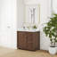 Meuble-lavabo simple 36 po avec plateau en pierre de quartz blanc Jakarta-20522422-20522423