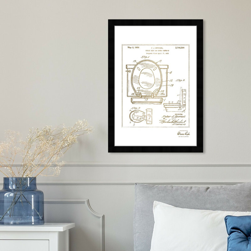 Toilet Seat 1956 Print by Oliver Gal, Black