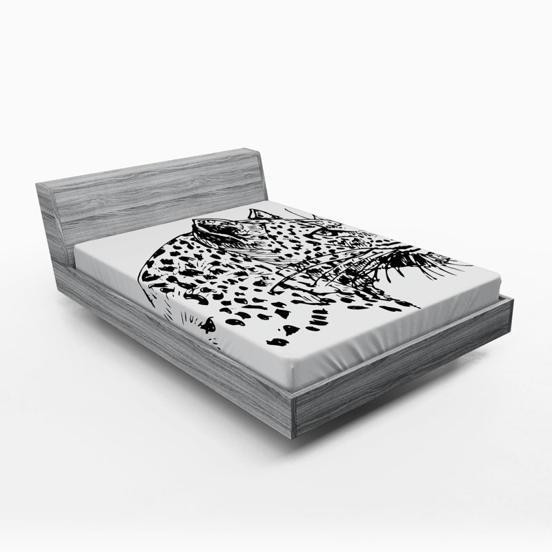 Microfiber Animal Print Fitted Sheet, Queen Fitted Sheet