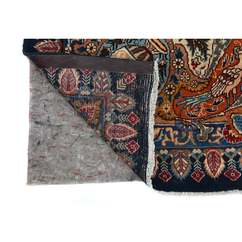 Tapis oriental traditionnel 10 x 12 de conception mauve et bleu marine One-of-a-Kind