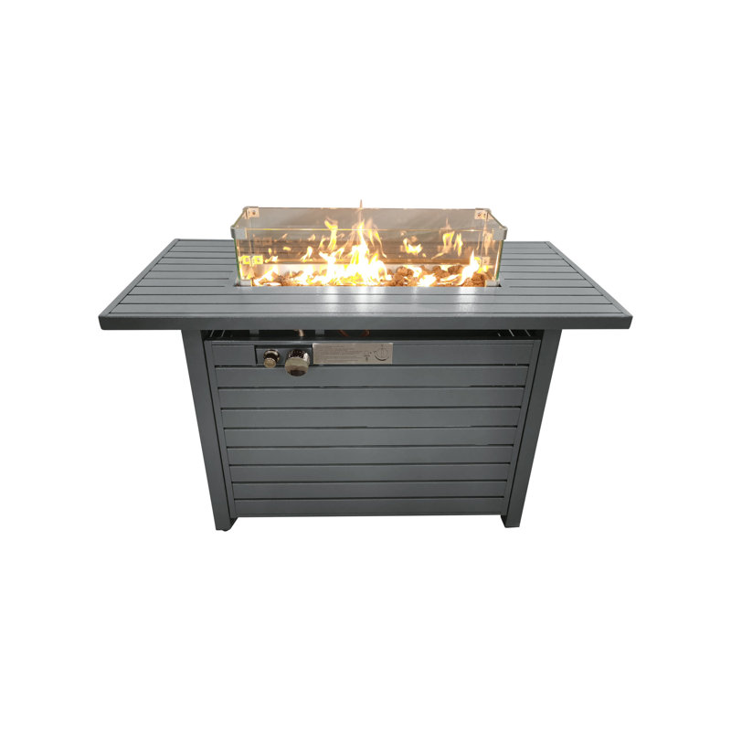 Table de foyer d'extérieur au propane en acier 42 po avec couvercle