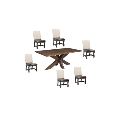 7-piece Live Edge Solid Wood Dining Set
