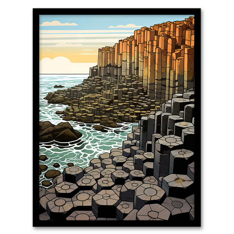 Giants Causeway Ireland Coastal Cliffs Volcanic Formation - Single Picture Frame Print