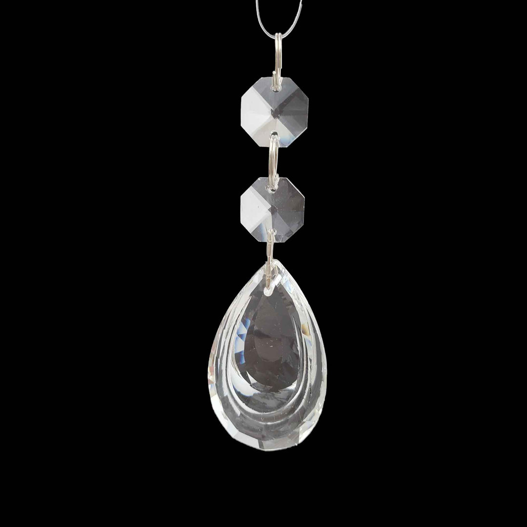 Crystal Double Teardrop Pendalogue Finial Ornament (Set of 12) The Holiday Aisle®