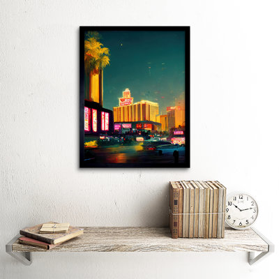 Las Vegas Strip Street Cityscape Painting - Single Picture Frame Print