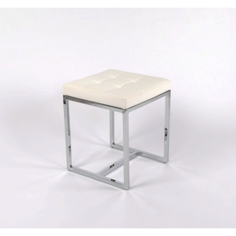 Tabouret de coiffeuse Jenniff, Blanc