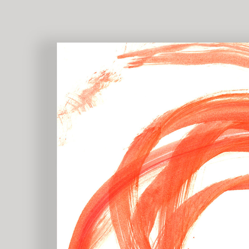 «Orange Swirl II» par Dana McMillan - reproduction imprimée, H 20 po x l 20 po, Toile tendue, Sans cadre