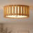 1-White wooden LED dimmable Flush Mount Ligh
