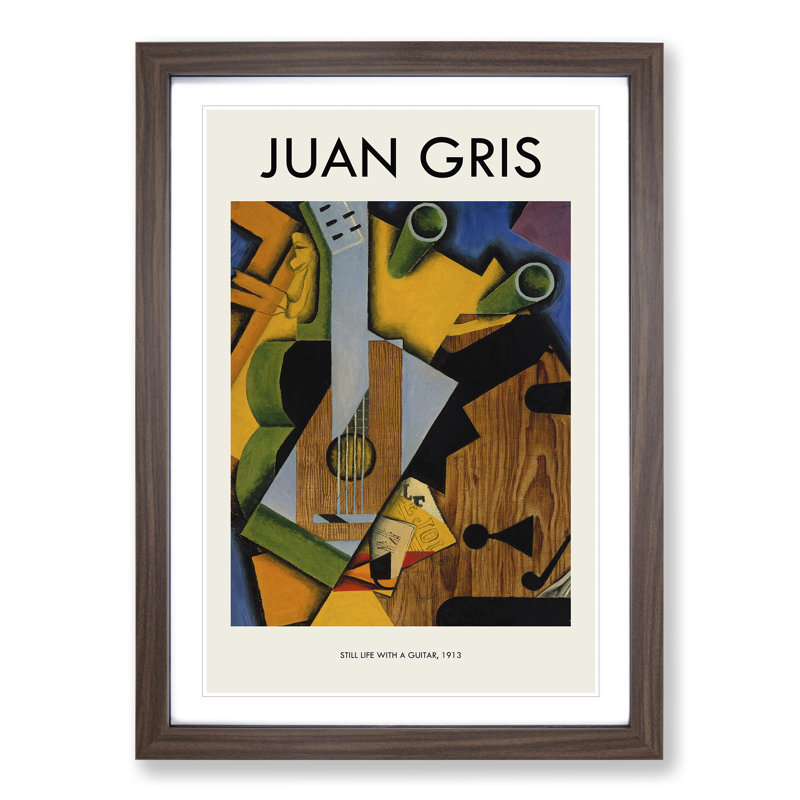 Still Life With Guitar by Juan Gris - Single Picture Frame Print, Walnut Framed, 36cm H x 27cm W x 2cm D