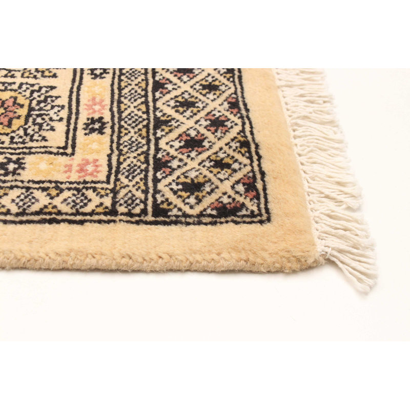 Tapis unique en laine noué à la main Bokhara 4 pi 8 po x 6 pi 5 po Peshawar