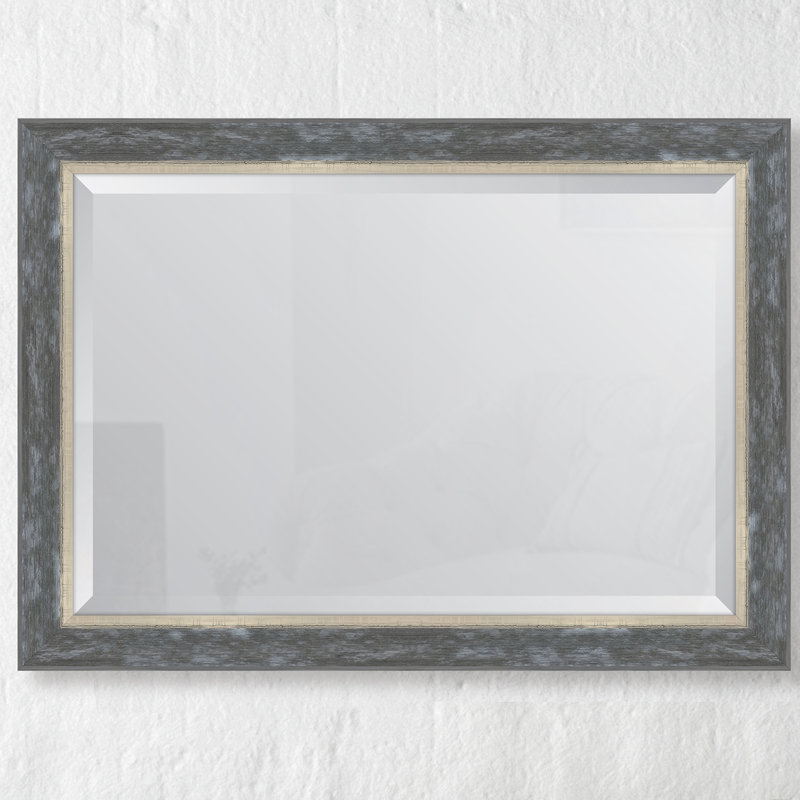 Miroir mural clinch, H 42 po x l 30 po, Étain