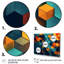 Abstractions géométriques orange et turquoise, reproduction sur toile-1079207721-1079207720