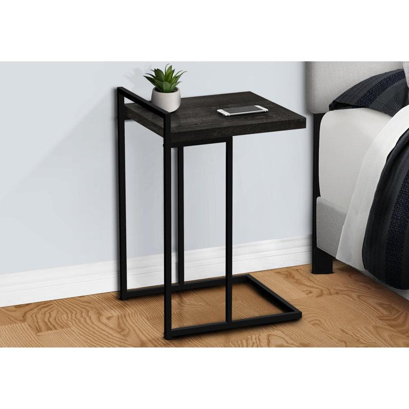 Table de salon, stratifié noir, support de construction stable en métal