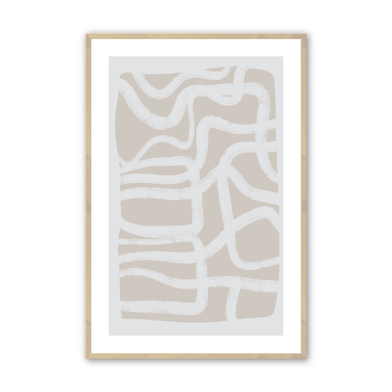 «Sallee Greige Simple Abstract», ensemble de 2 encadrés sur papier par 2 pièces par Line2Form, H 18 po x l 24 po x P 1,25 po