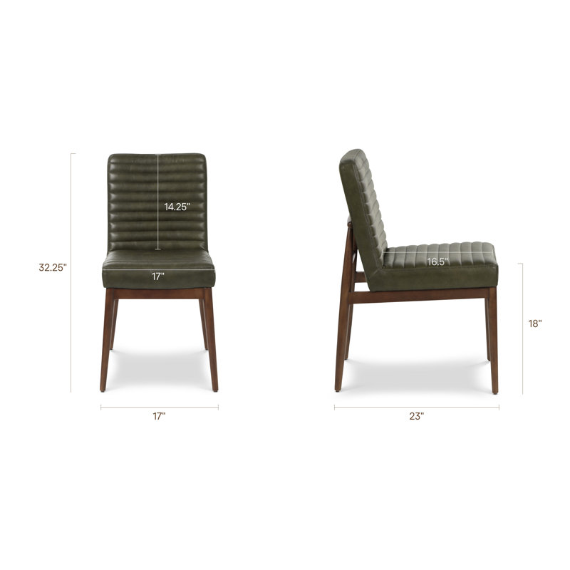 Chaise en cuir Nivo, Antique Green