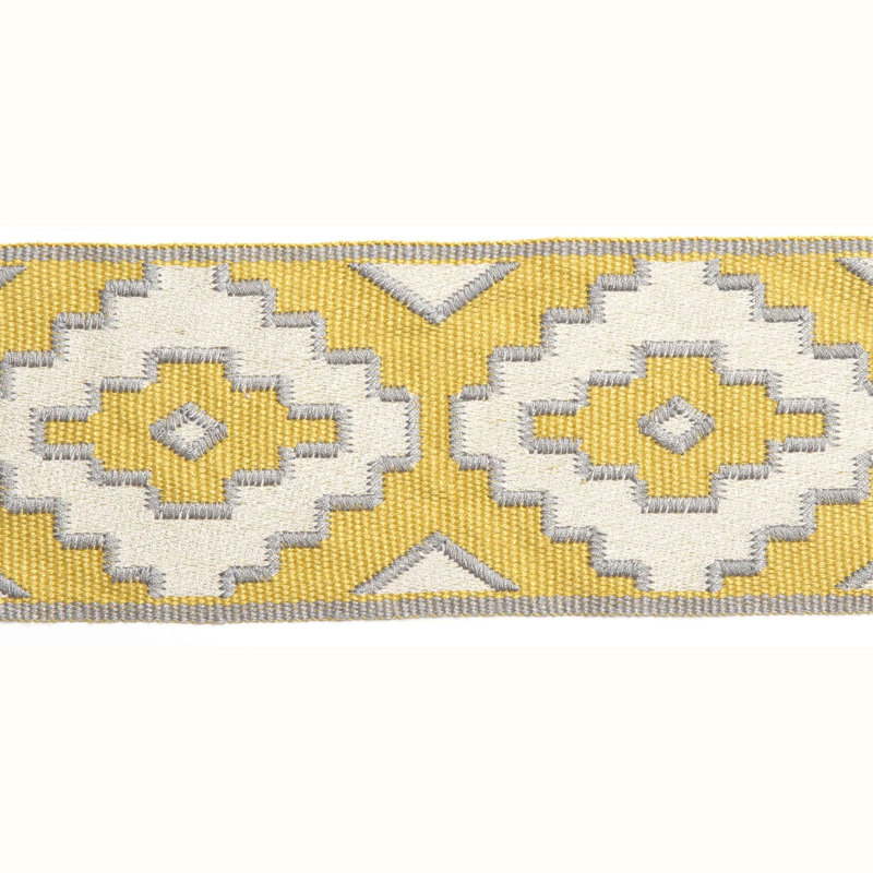 Tissu à baies giarre Chaura, Jaune / Gris