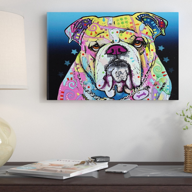 The Bulldog, impression sur toile, H 18 po x l 26 po x P 1,5 po, Cadre noir