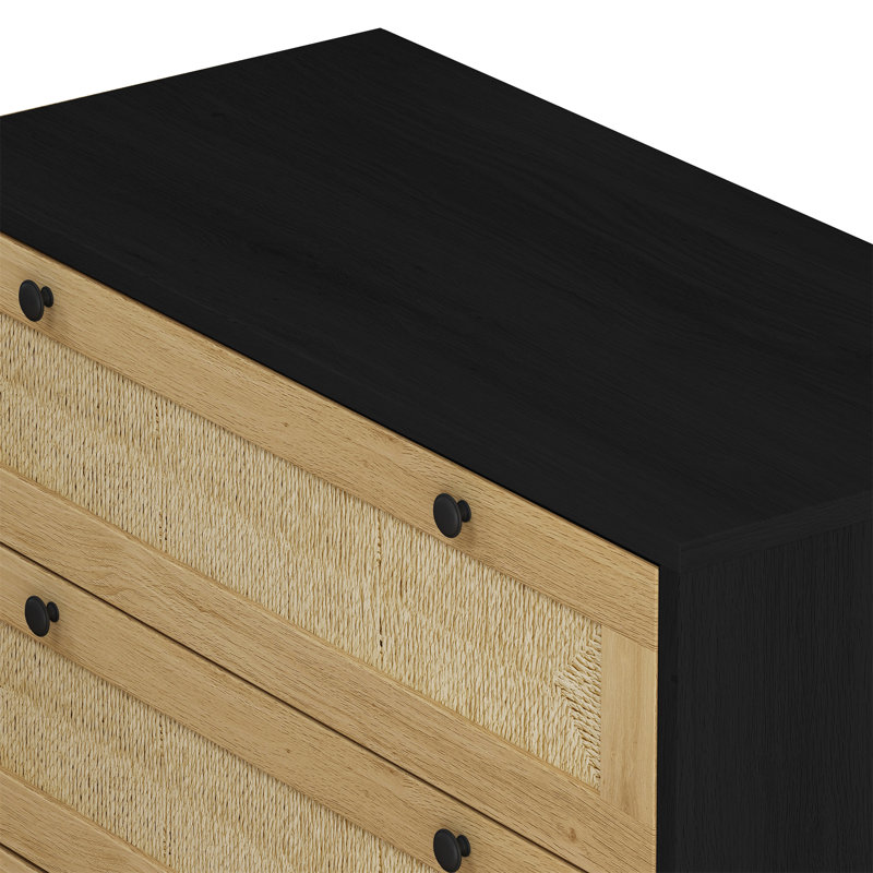Armoire de rangement 3 tiroirs, Noir