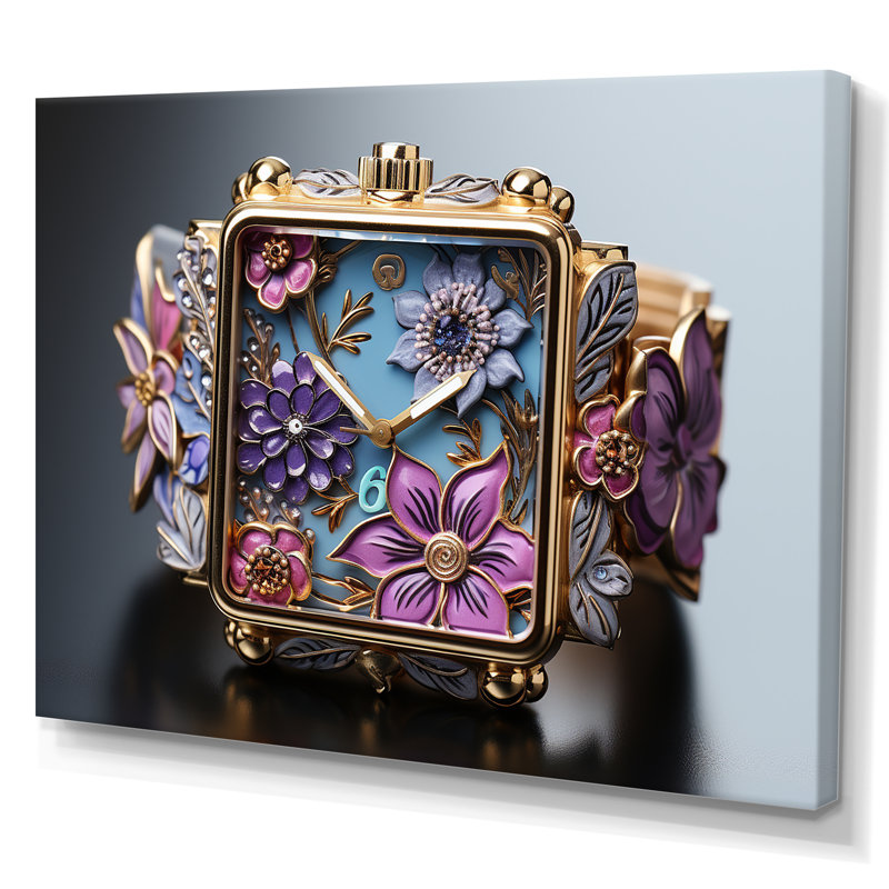 Popart fantaisiste, montres de jardin sur toile, H 30 po x l 40 po x P 1,5 po, Toile tendue