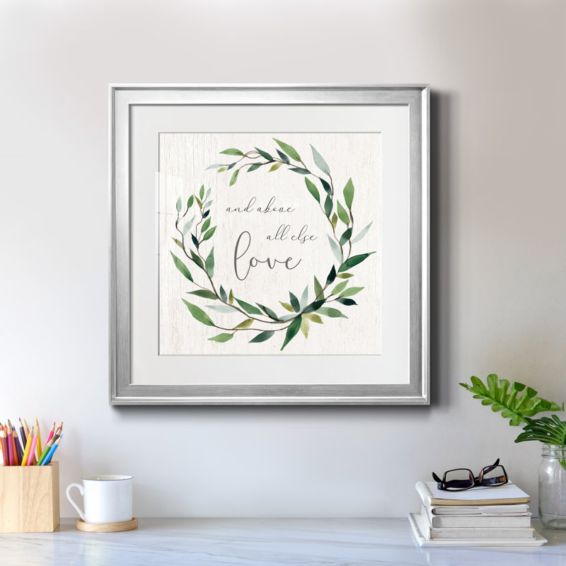 Bay Bay Love - Reproduction d'art textuel sur papier encadré, H 17,5 po x l 17,5 po x P 1,5 po, Papier avec cadre argenté