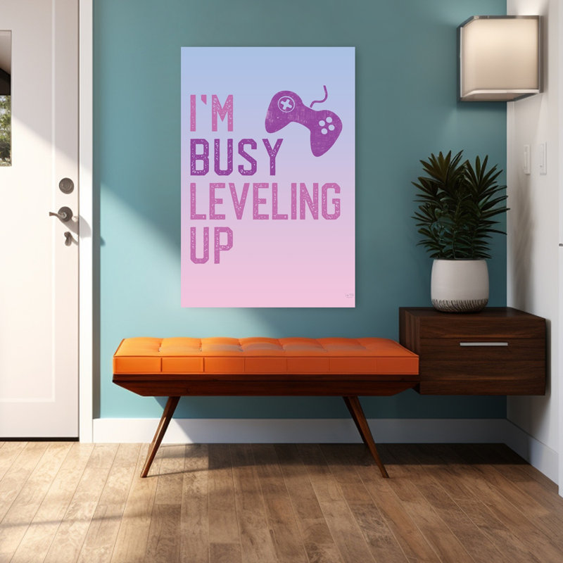 Girly I'm Busy Leveling Up, art contemporain abstrait, H 48 po x l 32 po