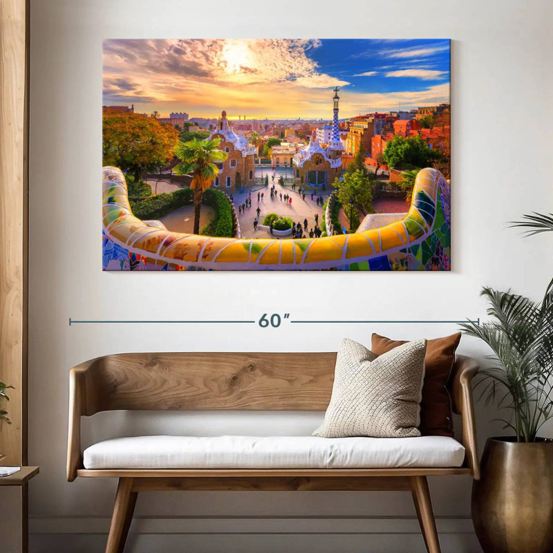 Park Guell In Barcelona, H 34 po x l 51 po