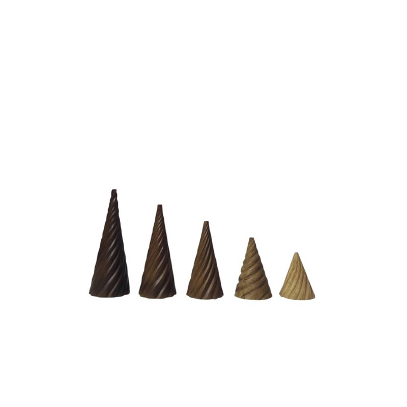 Arbre de Noël avec motif ondulé , H 6,99 po x l 5,61 po x P 5,61 po, Noyer foncé