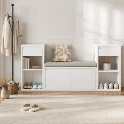 Banc de rangement tout-en-un avec coussin et compartiments multiples pour les solutions de sièges de couloir organisés