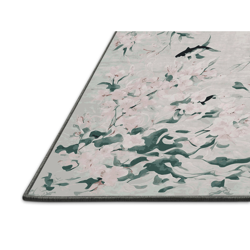 Tapis gris soyeux et moelleux, Rectangle 5 pi x 7 pi