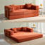 Folding Sofa Bed 200cm King Size, Convertible Modular Sofa, Corduroy Boneless Couch with Metal Frame-1235326855