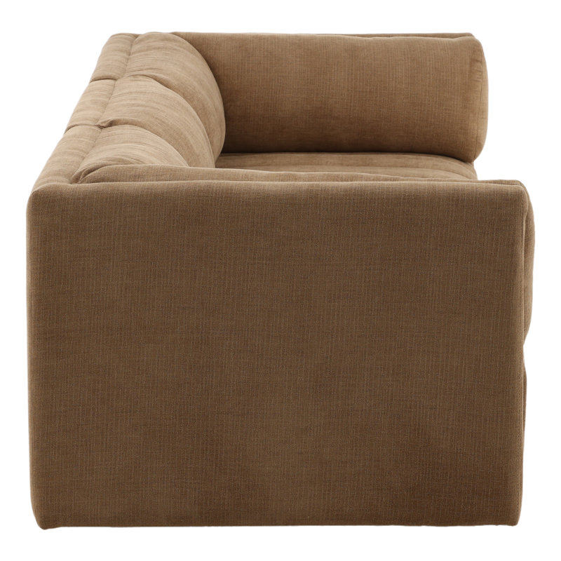 Magda 113" Wide Upholstered Sofa, Terracotta, Sepulveda Coco