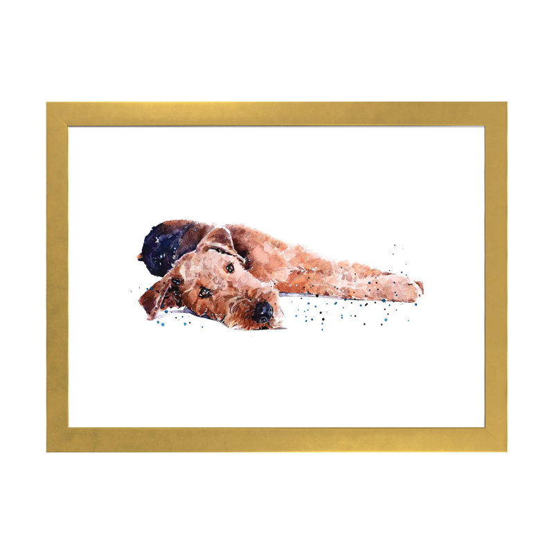 Reproduction d’art, impression, Blanc, Papier encadré doré, H 16 po x l 24 po x P 1 po