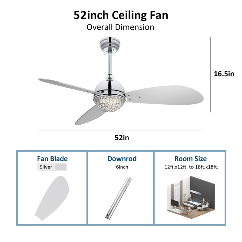 Bazar 52'' Ceiling Fan with LED Lights